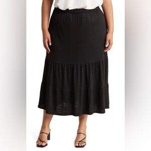 Max Studio • Textured Knit Tiered Maxi Skirt